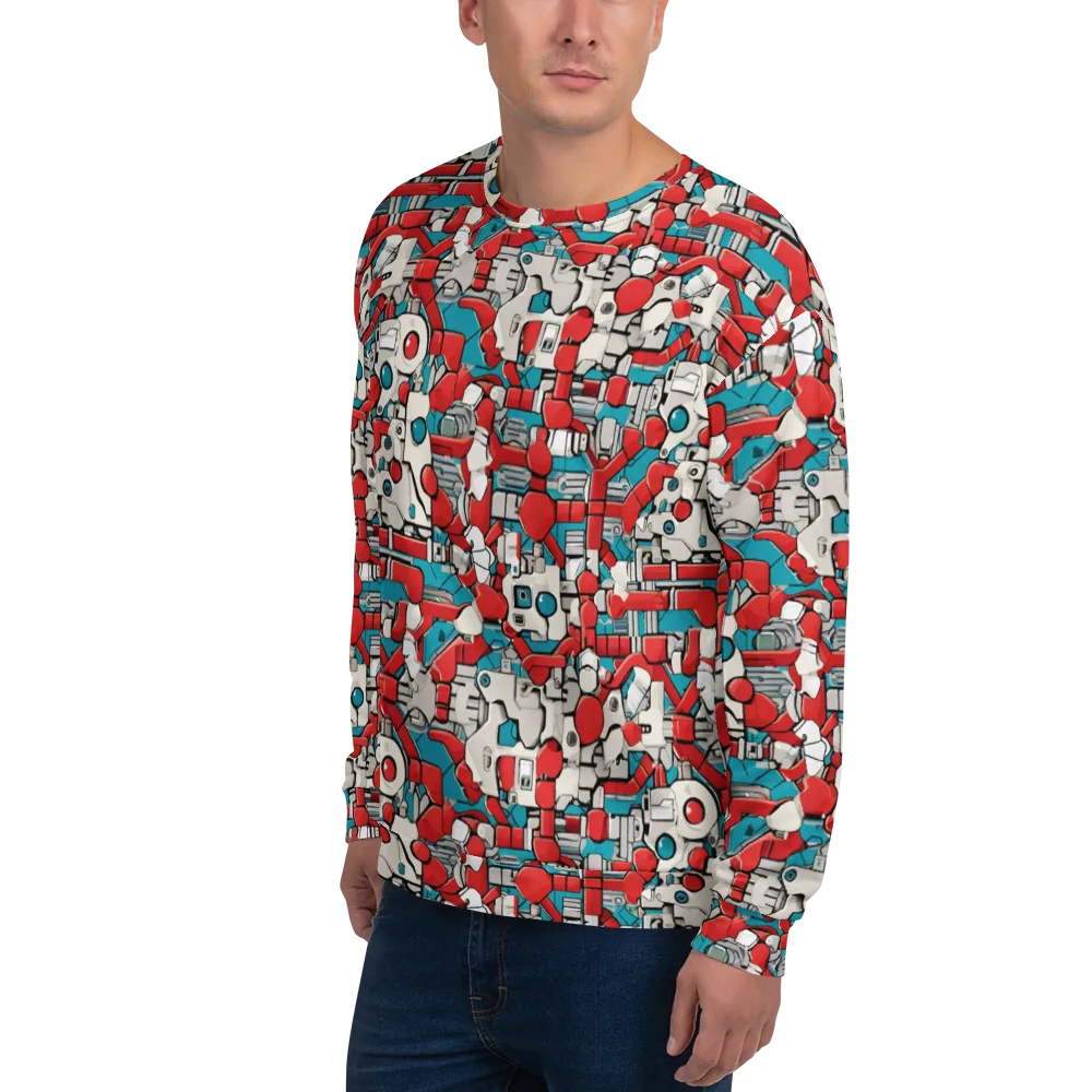 Red Circuitry on Sweatshirt — Left Front