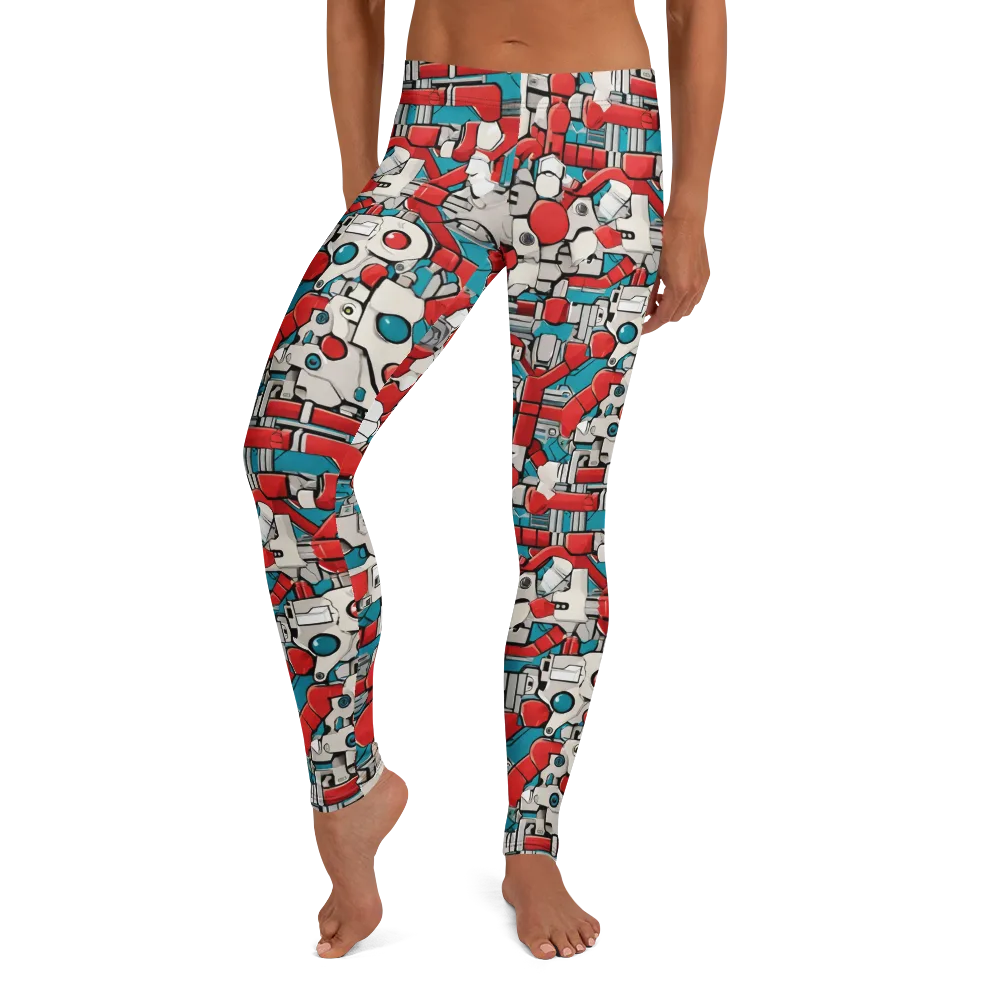 Red Circuitry on Leggings — Front