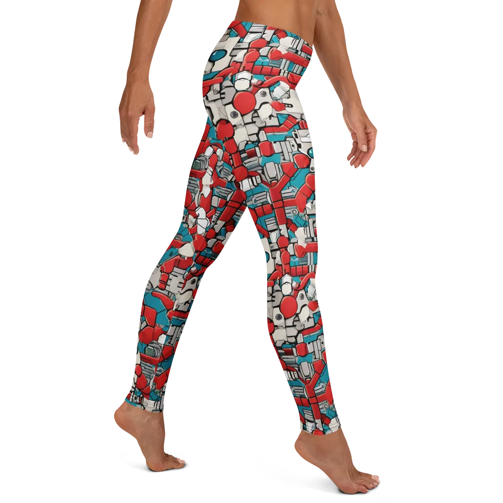 Red Circuitry on Leggings — Right