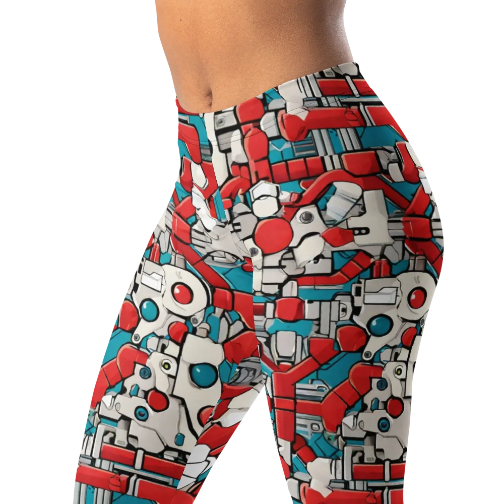 Red Circuitry on Leggings — Left Front