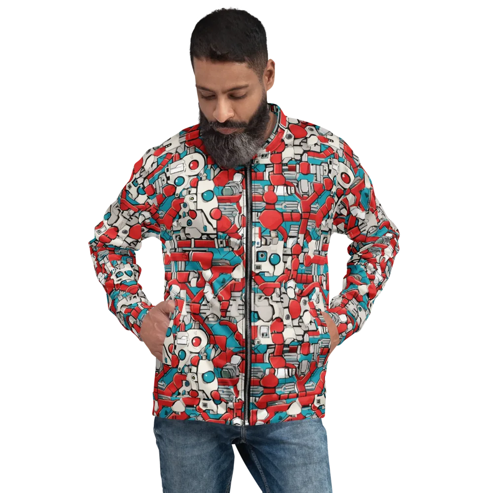Red Circuitry on Bomber Jacket — Front
