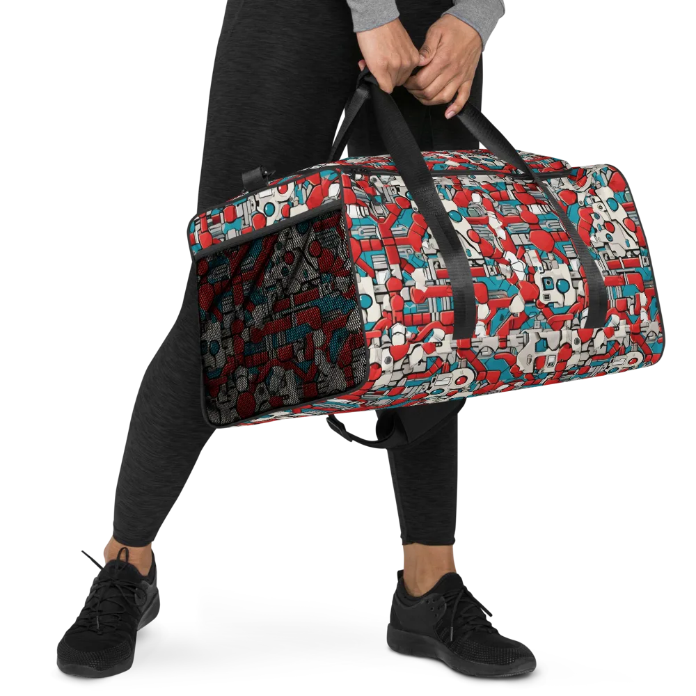 Red Circuitry on Duffle Bag — Right Front