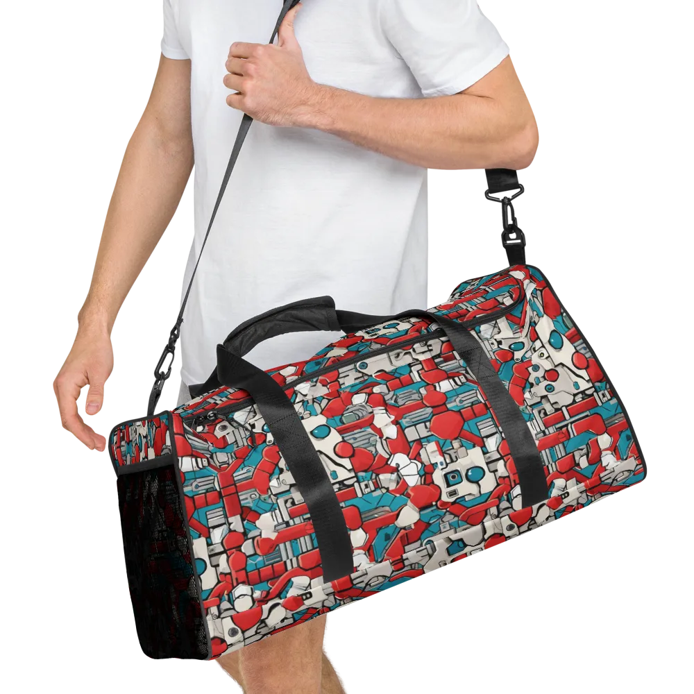 Red Circuitry on Duffle Bag — Right Front