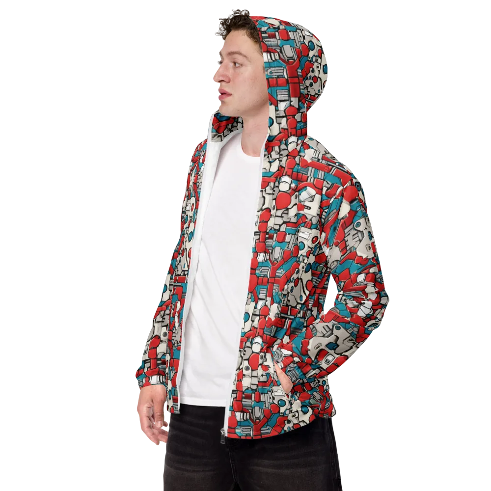 Red Circuitry on Men's Windbreaker — Left Front