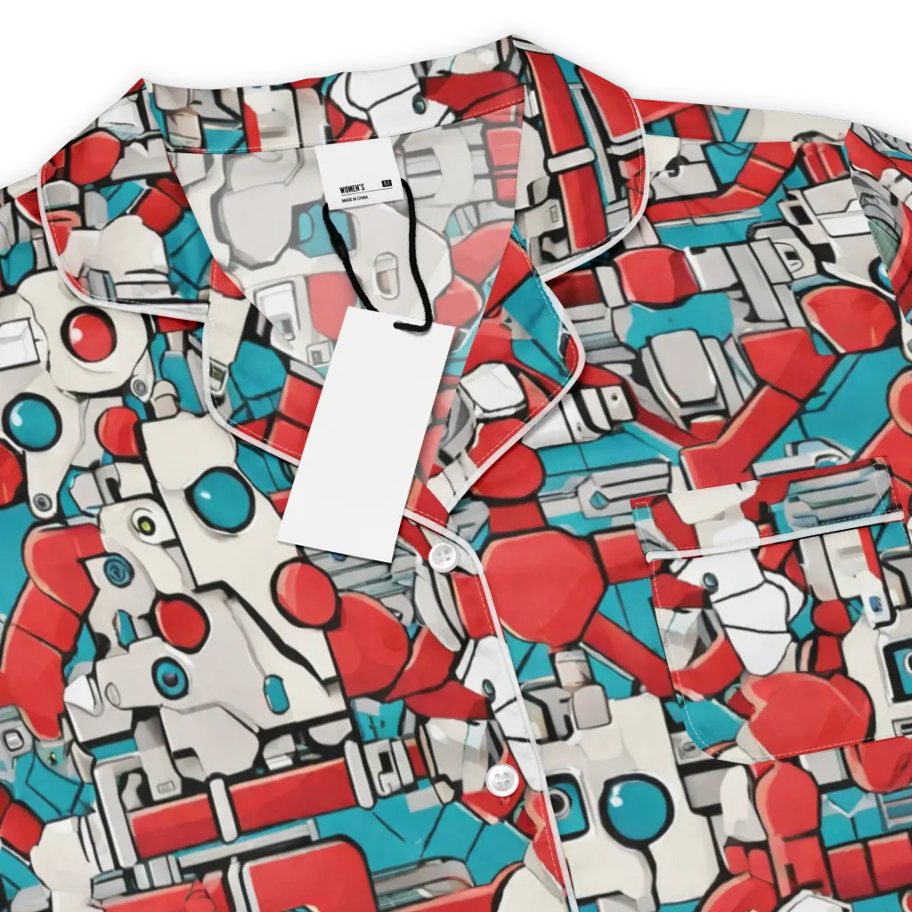 Red Circuitry on Women's Short Sleeve Pajama Top — Product details