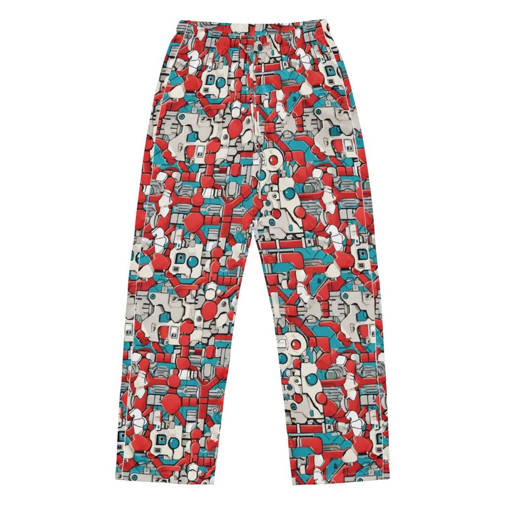 Red Circuitry on Women's Pajama Pants — Front