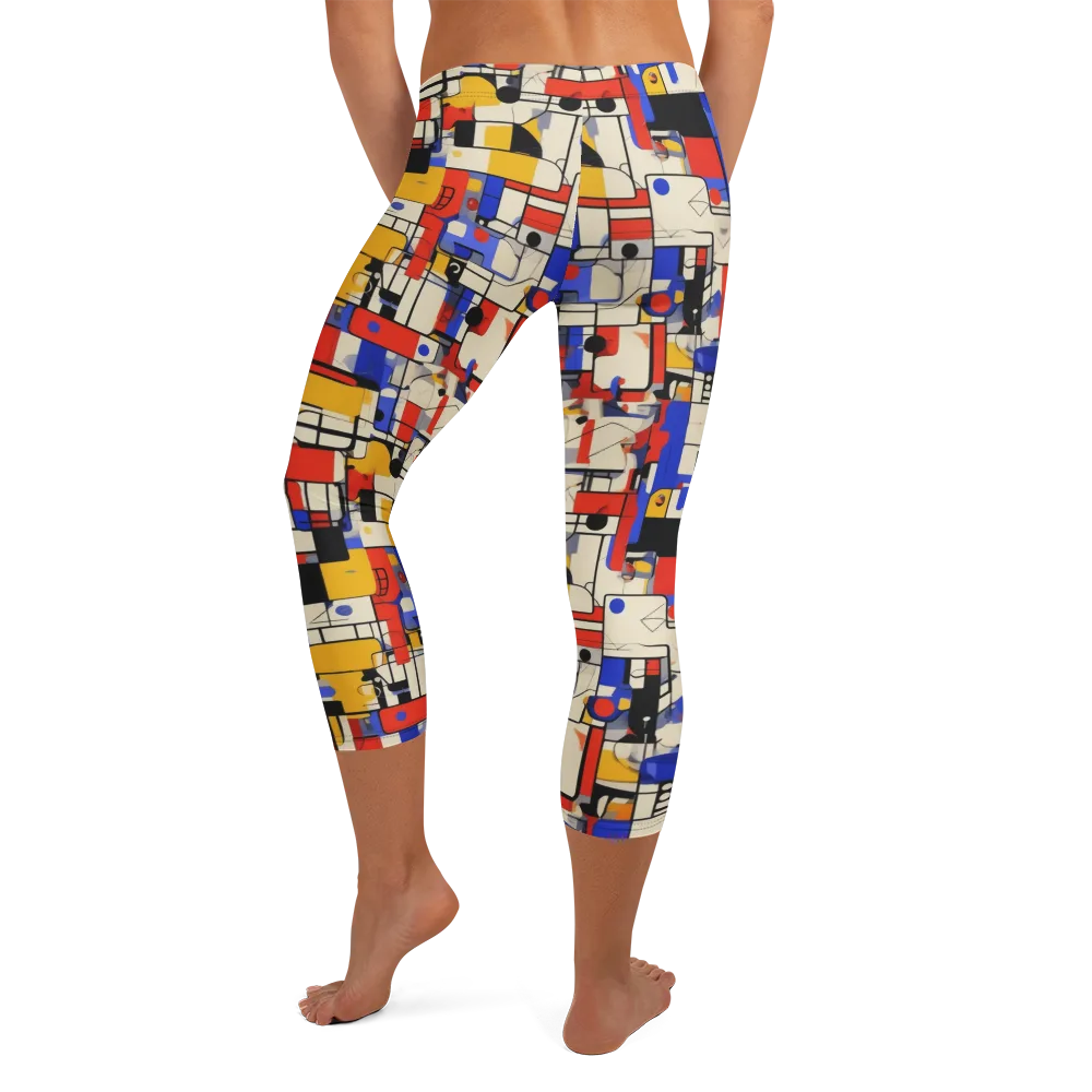 Cobalt Bauhaus on Capri Leggings — Back