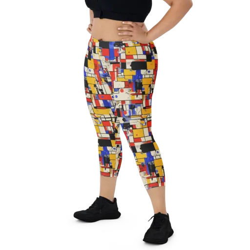 Cobalt Bauhaus on a Capri Leggings