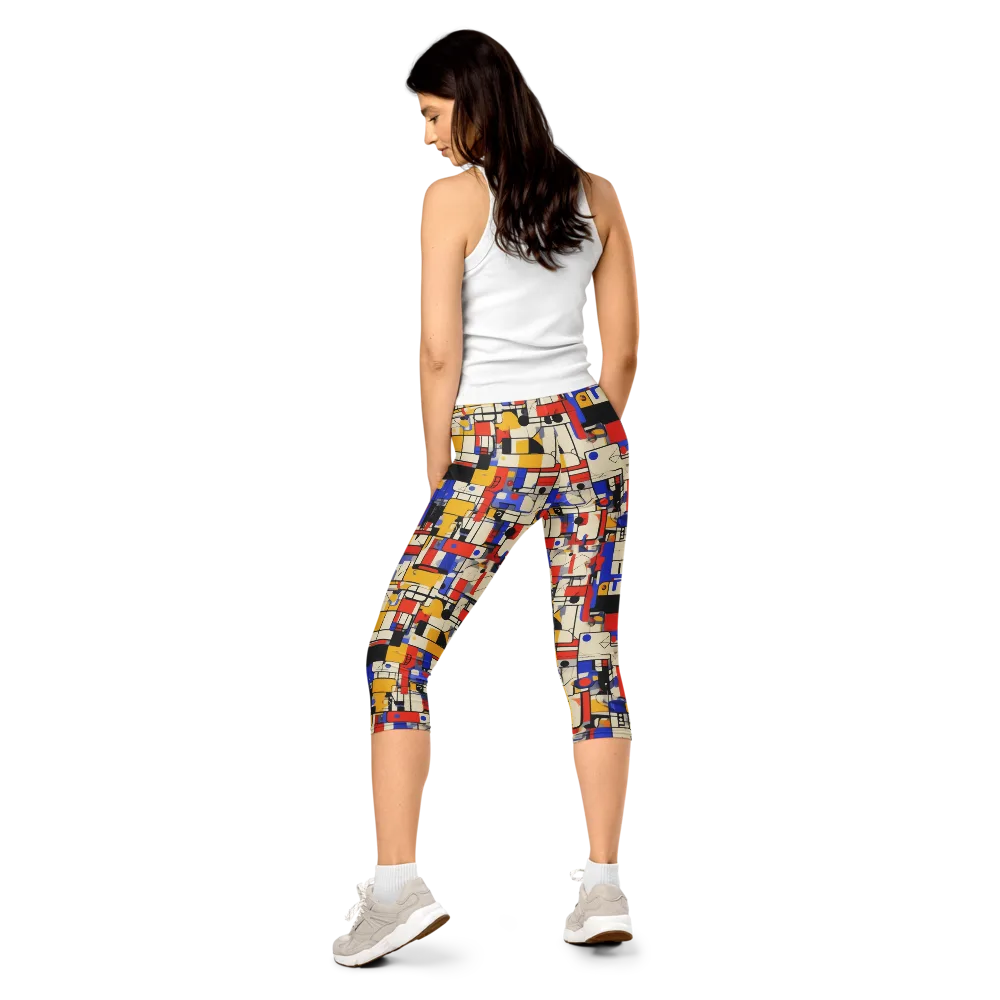 Cobalt Bauhaus on Capri Leggings — Back
