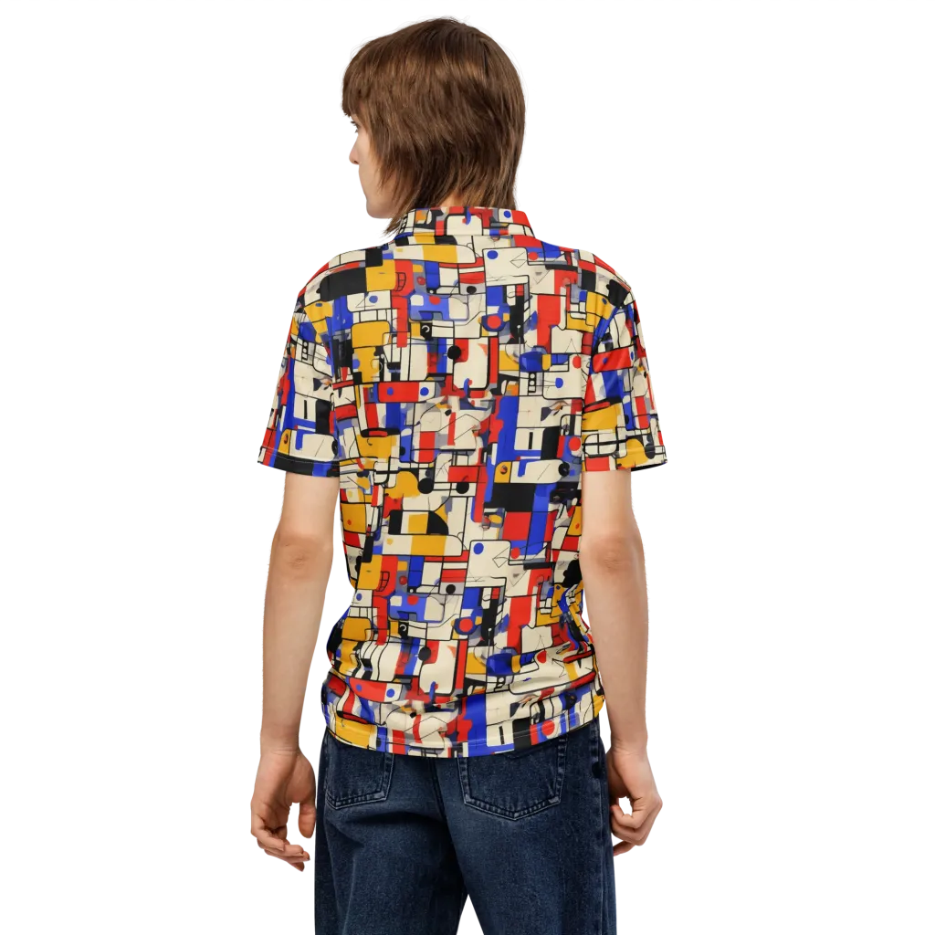 Cobalt Bauhaus on Men's Slim Fit Polo Shirt — Back