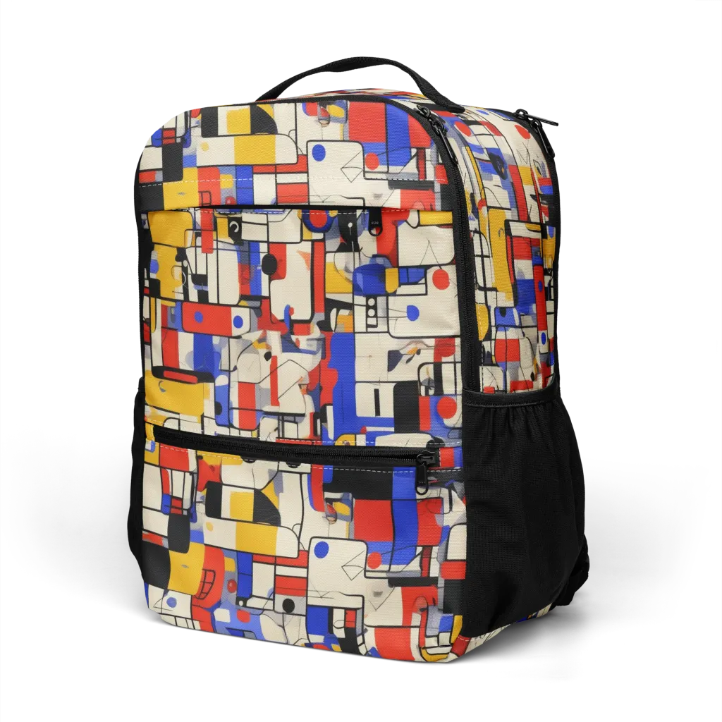 Cobalt Bauhaus on Utility Backpack — Left Front