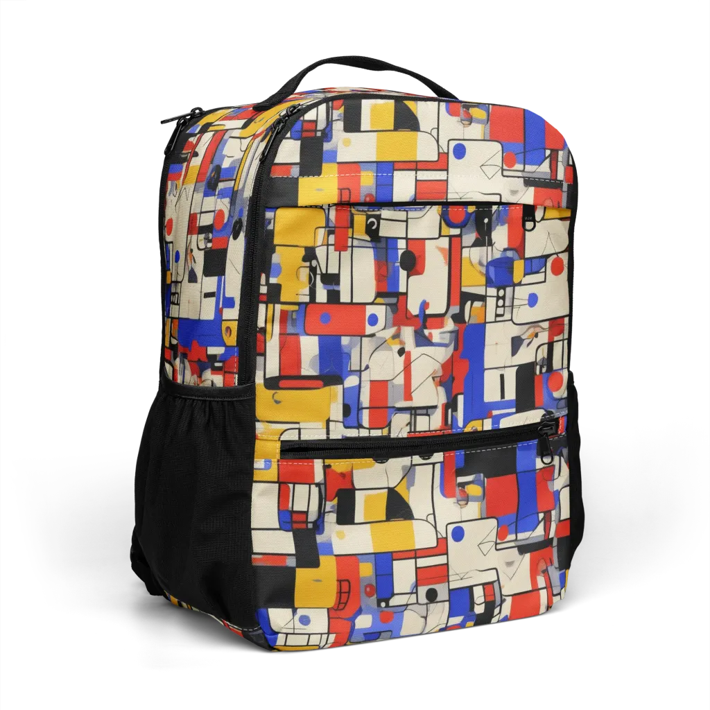 Cobalt Bauhaus on Utility Backpack — Right Front