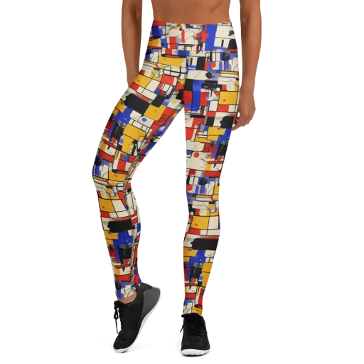 Cobalt Bauhaus on a Yoga Leggings