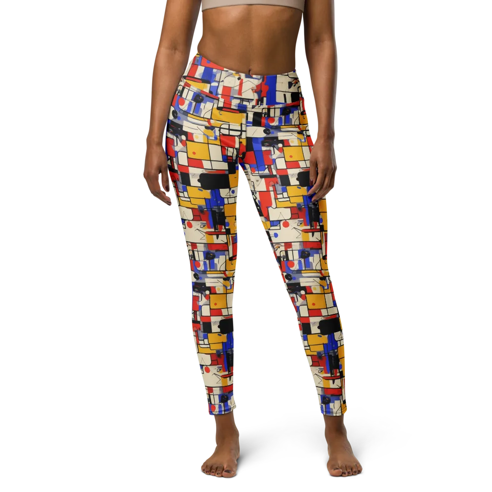 Cobalt Bauhaus on Yoga Leggings — Front