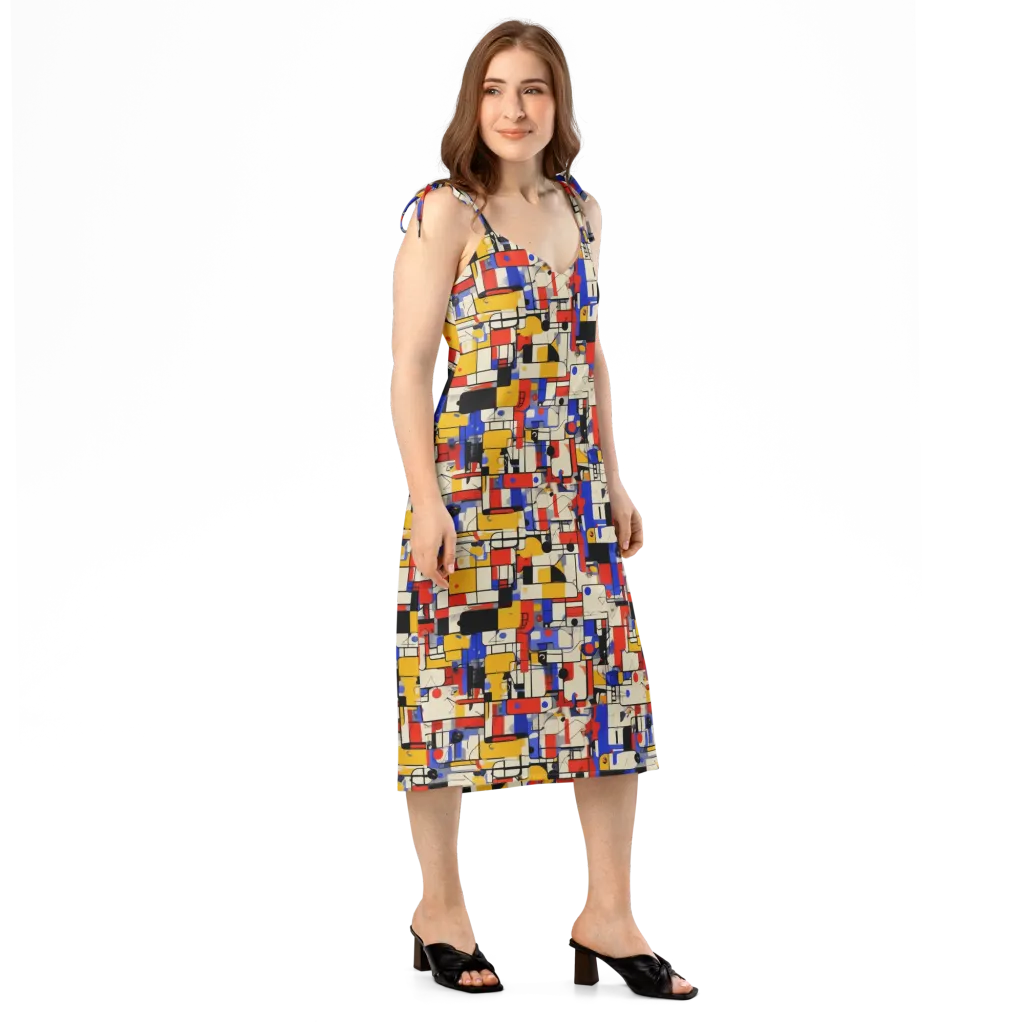 Cobalt Bauhaus on Slip Dress — Right Front