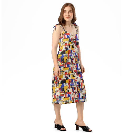 Cobalt Bauhaus on a Slip Dress