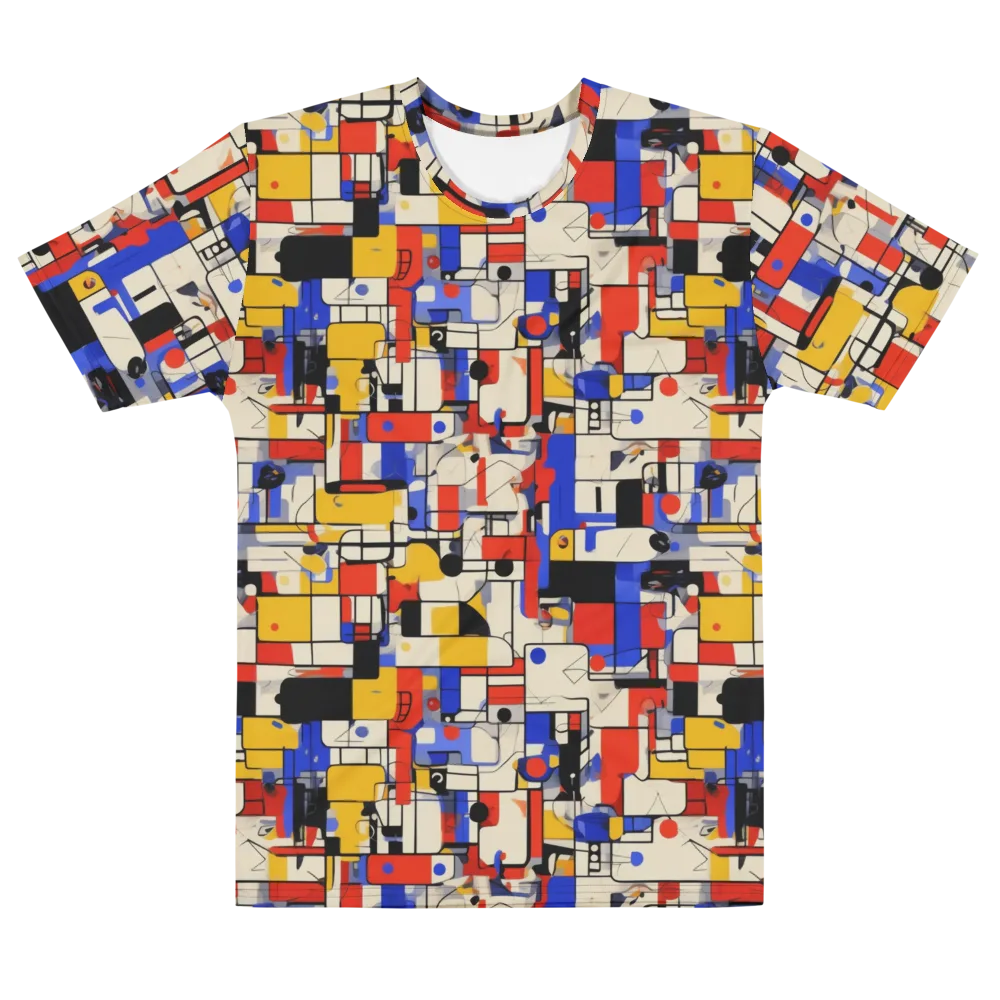 Cobalt Bauhaus on Men's Cotton Crew Neck T-Shirt — Front