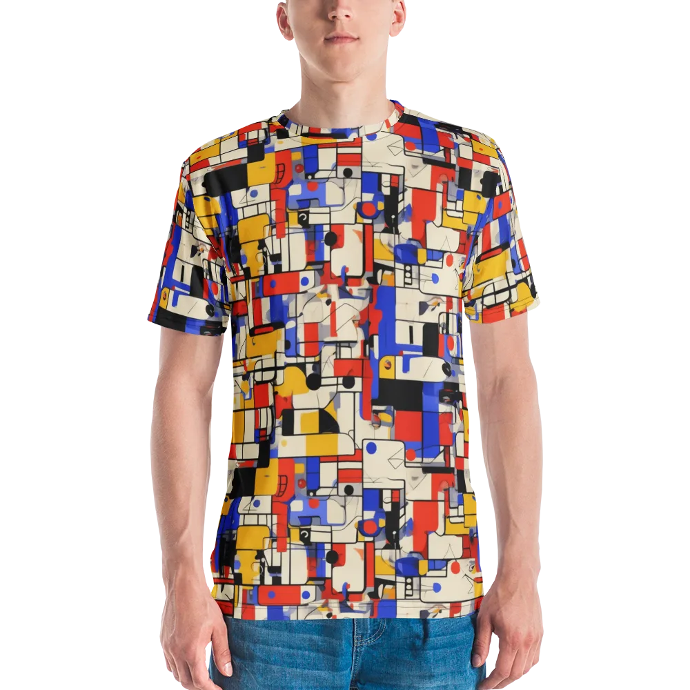 Cobalt Bauhaus on Men's Crew Neck T-Shirt — Front