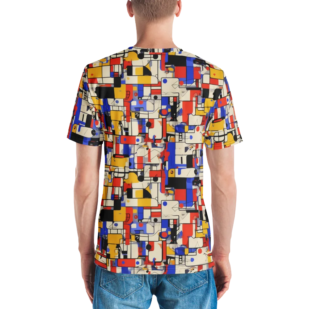 Cobalt Bauhaus on Men's Crew Neck T-Shirt — Back