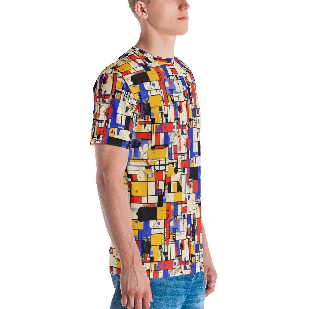 Cobalt Bauhaus on Men's Crew Neck T-Shirt — Right