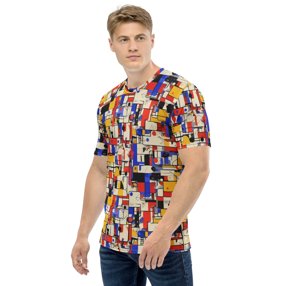 Cobalt Bauhaus on Men's Crew Neck T-Shirt — Left