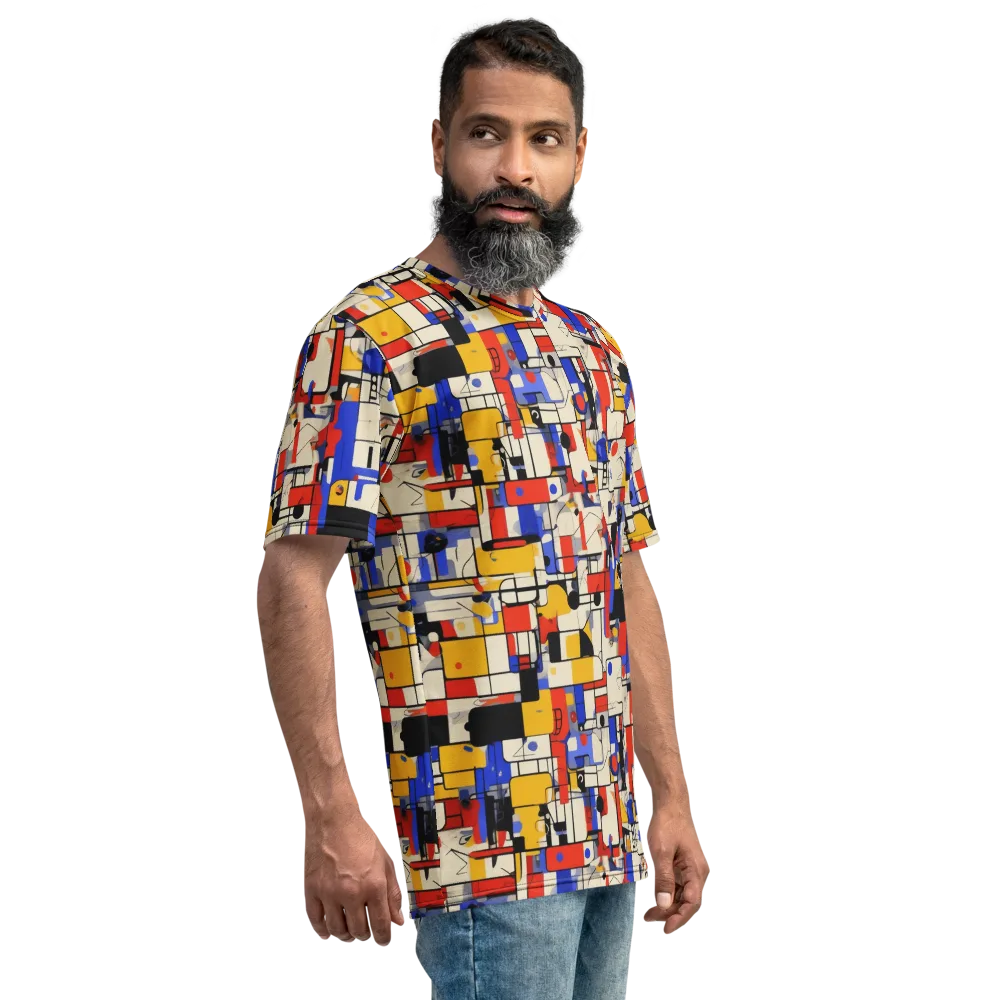 Cobalt Bauhaus on Men's Crew Neck T-Shirt — Right
