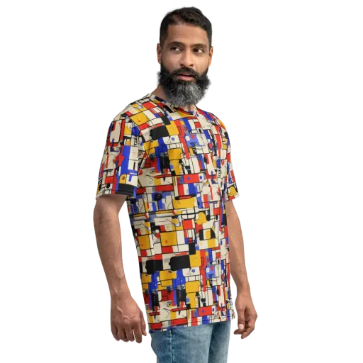 Cobalt Bauhaus on a Men's Crew Neck T-Shirt