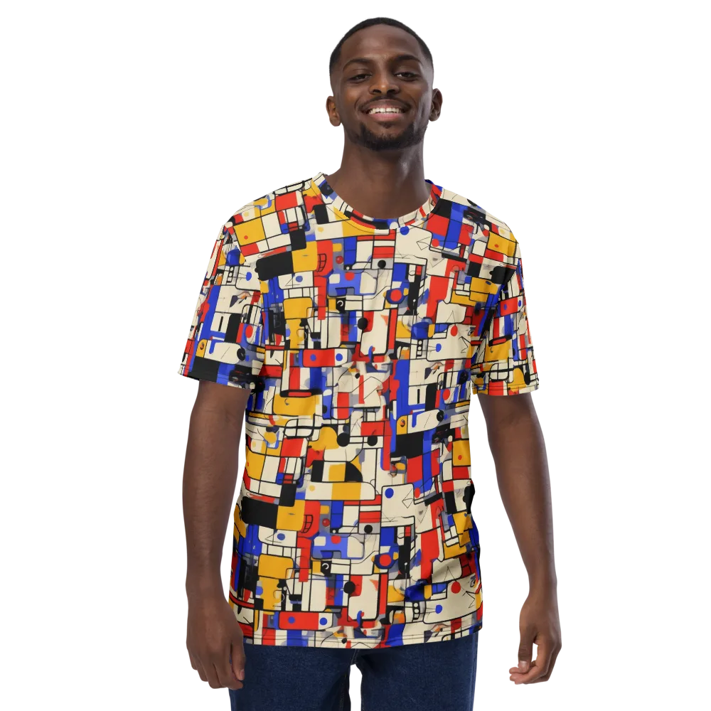 Cobalt Bauhaus on Men's Crew Neck T-Shirt — Front