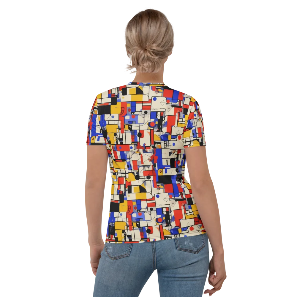 Cobalt Bauhaus on Women's Crew Neck T-Shirt — Back