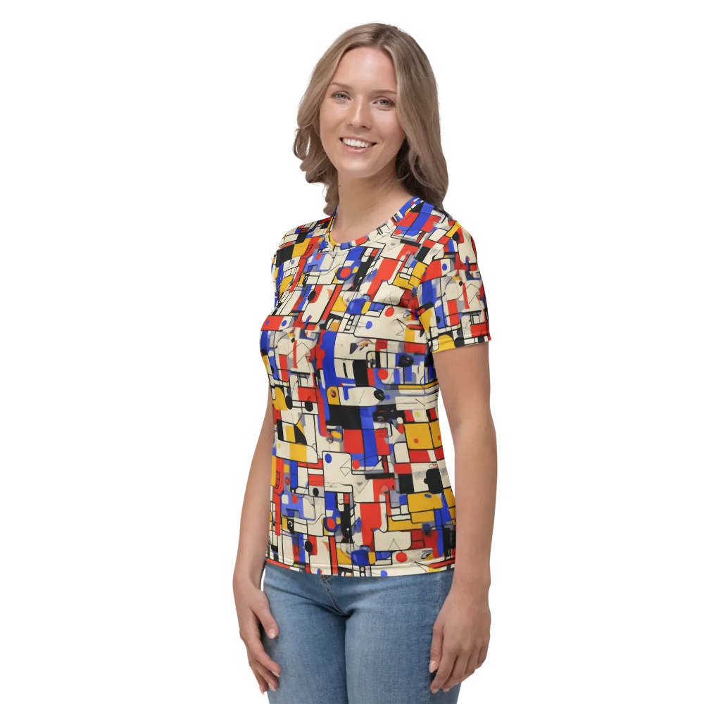 Cobalt Bauhaus on Women's Crew Neck T-Shirt — Left