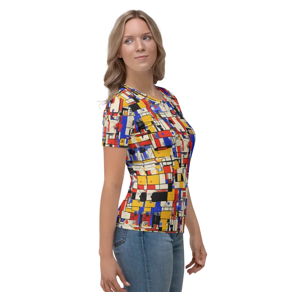 Cobalt Bauhaus on Women's Crew Neck T-Shirt — Right