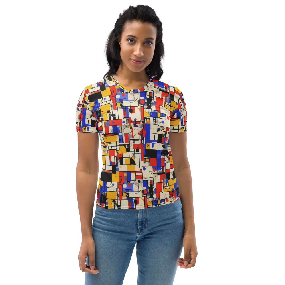 Cobalt Bauhaus on Women's Crew Neck T-Shirt — Front