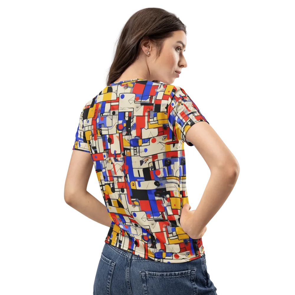 Cobalt Bauhaus on Women's Crew Neck T-Shirt — Back