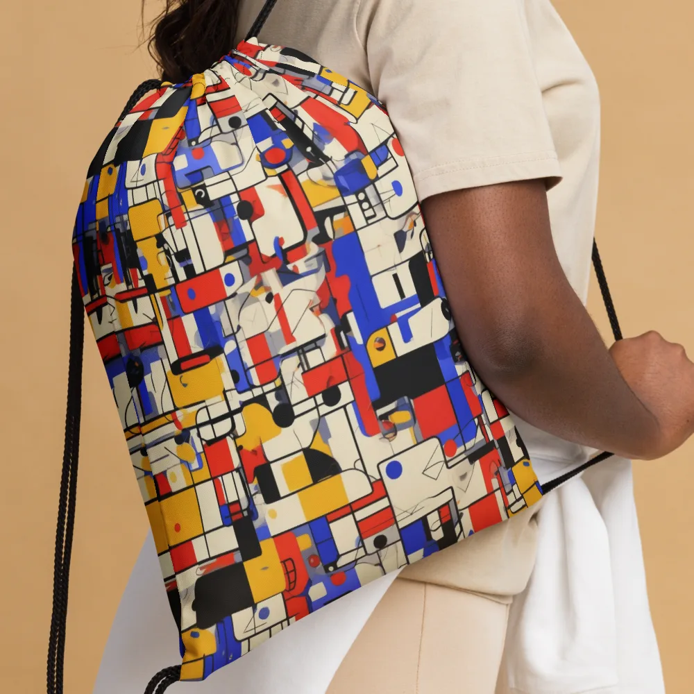 Cobalt Bauhaus on Drawstring Bag — Front