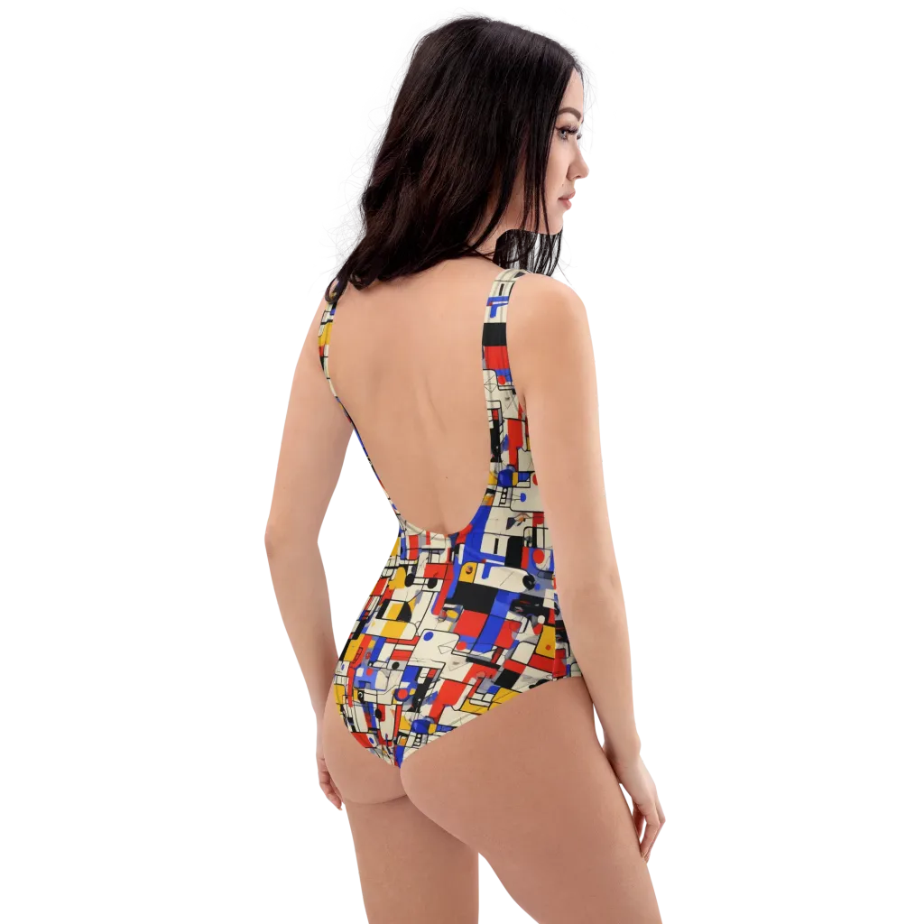 Cobalt Bauhaus on One-Piece Swimsuit — Right Back