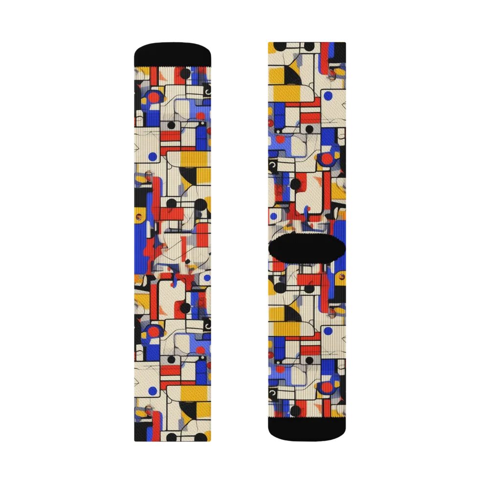 Cobalt Bauhaus on Socks — Left Sock