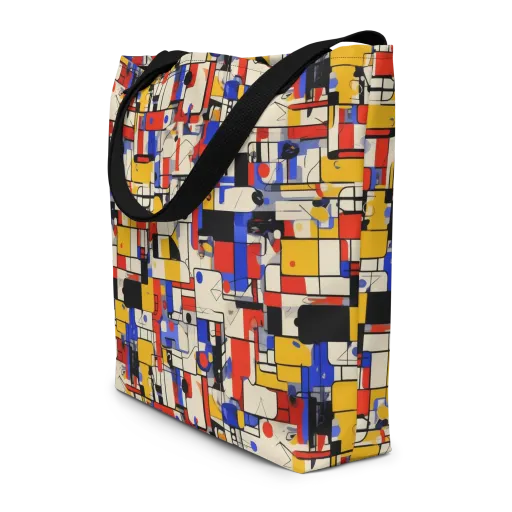 Cobalt Bauhaus on a Large Tote Bag W/ Pocket