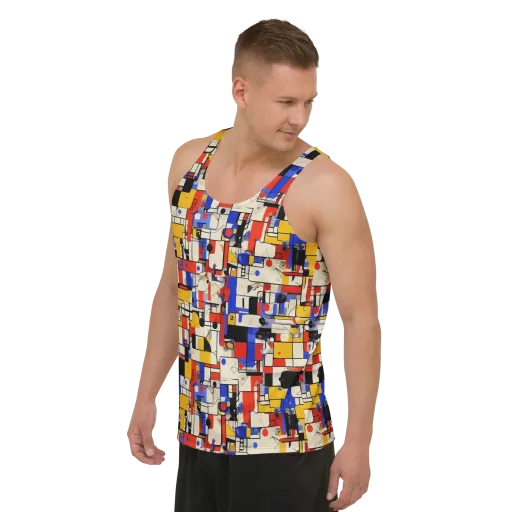 Cobalt Bauhaus on a Men's Tank Top
