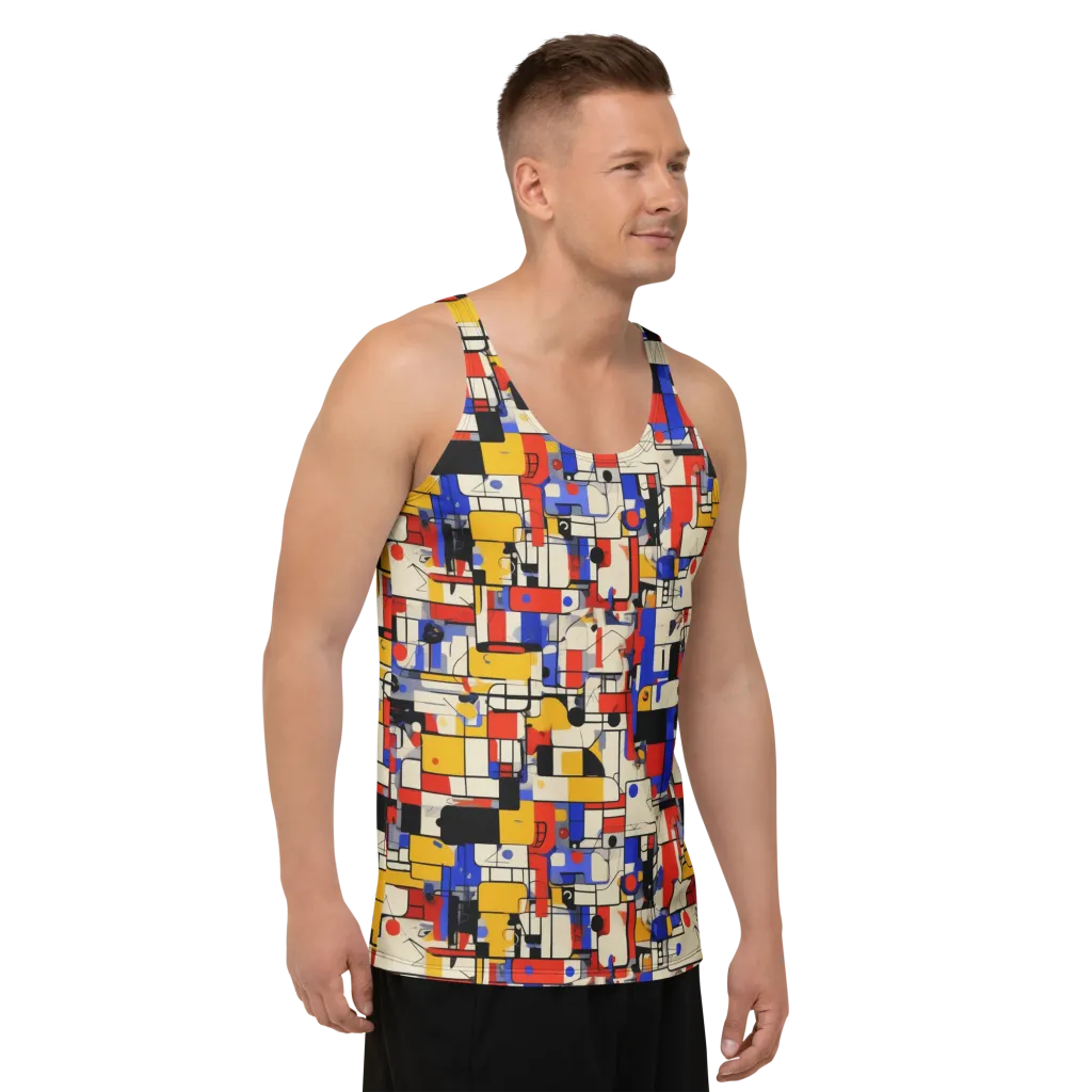 Cobalt Bauhaus on Men's Tank Top — Right Front