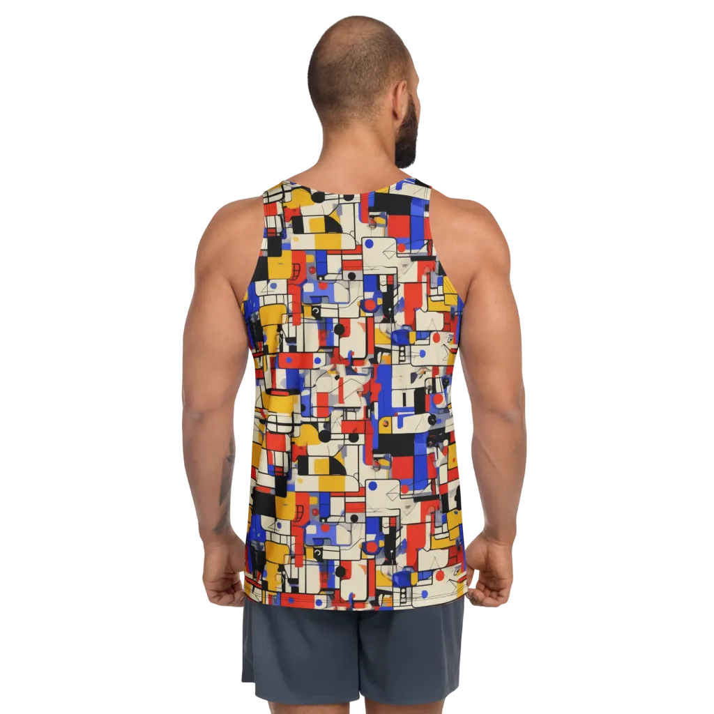 Cobalt Bauhaus on Men's Tank Top — Back