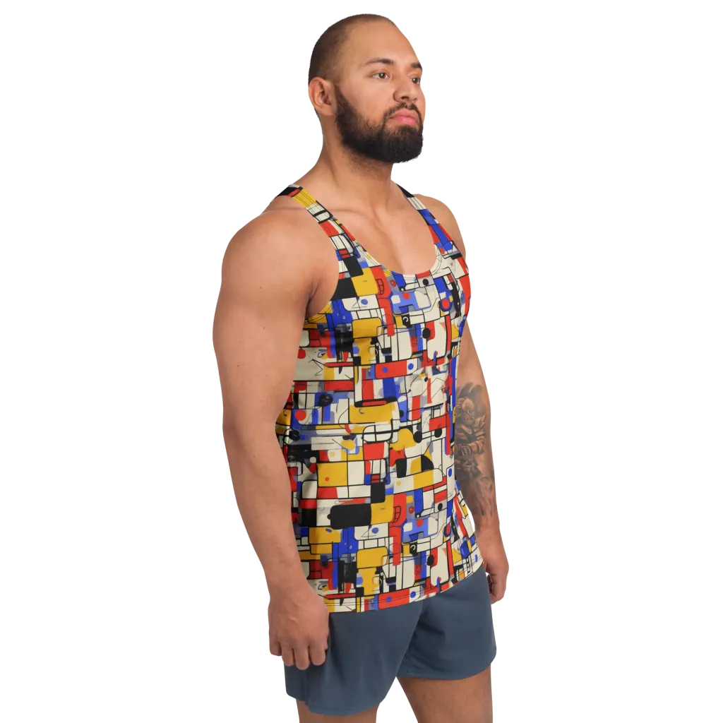 Cobalt Bauhaus on Men's Tank Top — Right Front