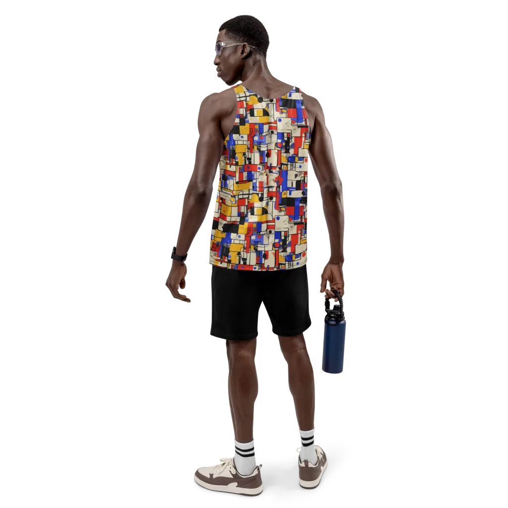Cobalt Bauhaus on Men's Tank Top — Back