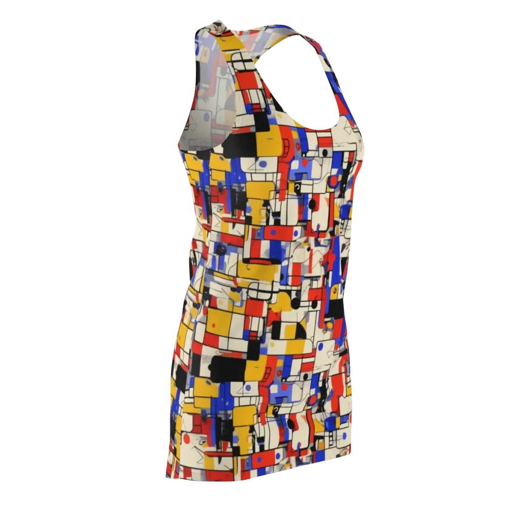 Cobalt Bauhaus on Racerback Dress — Front Side