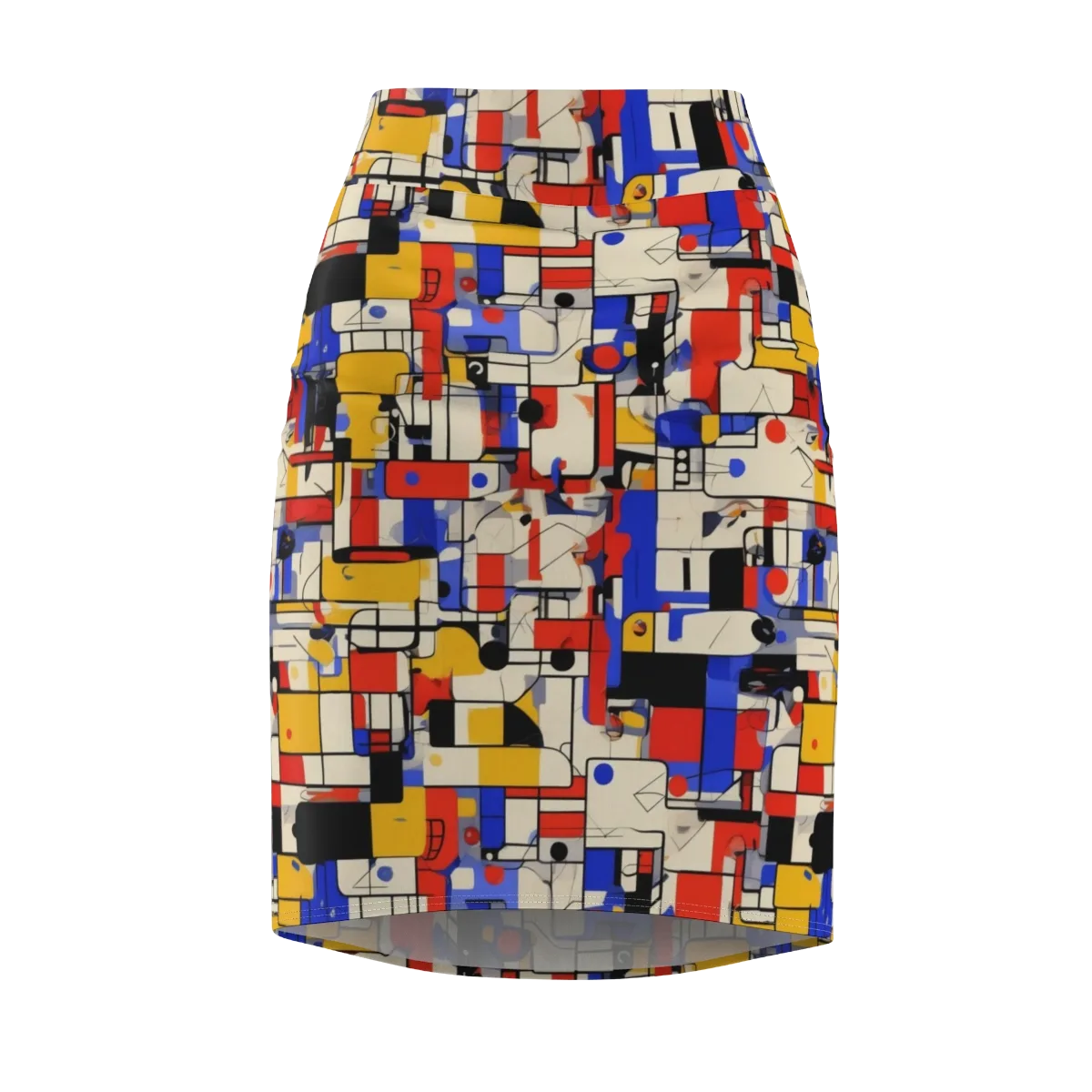Cobalt Bauhaus on Pencil Skirt — Front