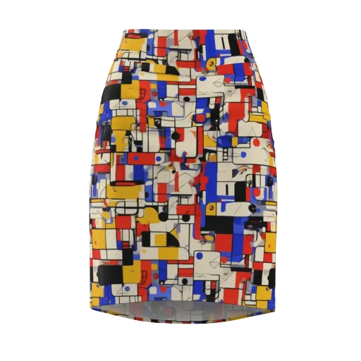 Cobalt Bauhaus on a Pencil Skirt