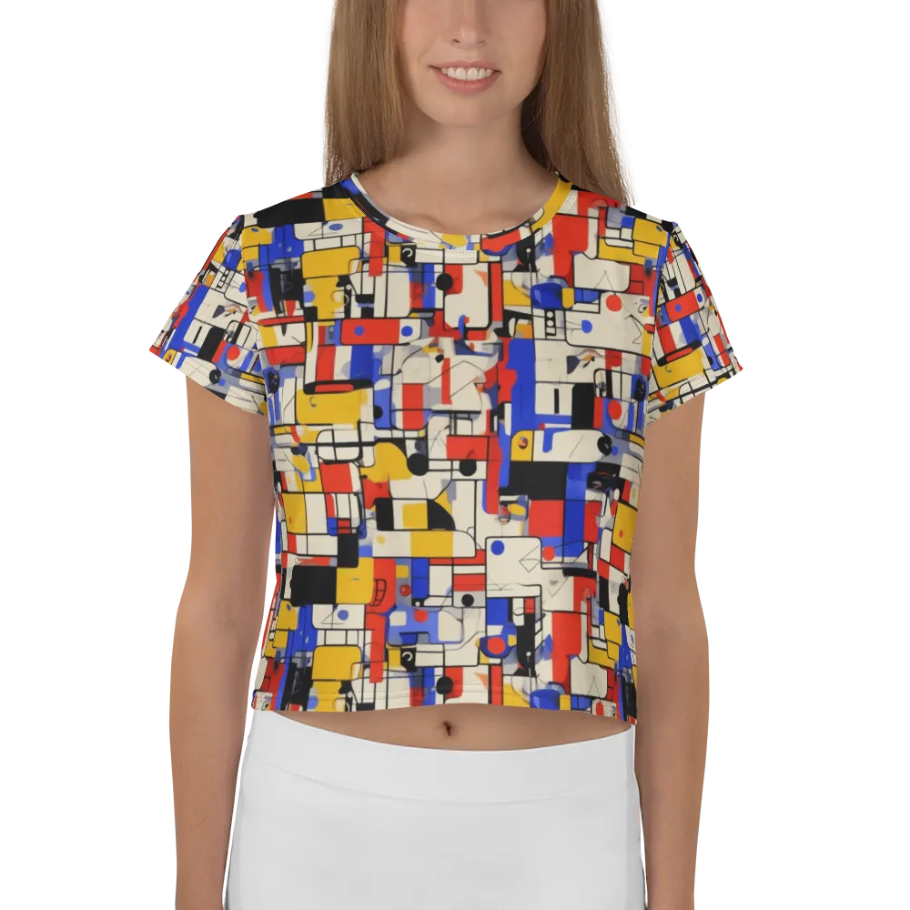 Cobalt Bauhaus on Crop Tee — Front