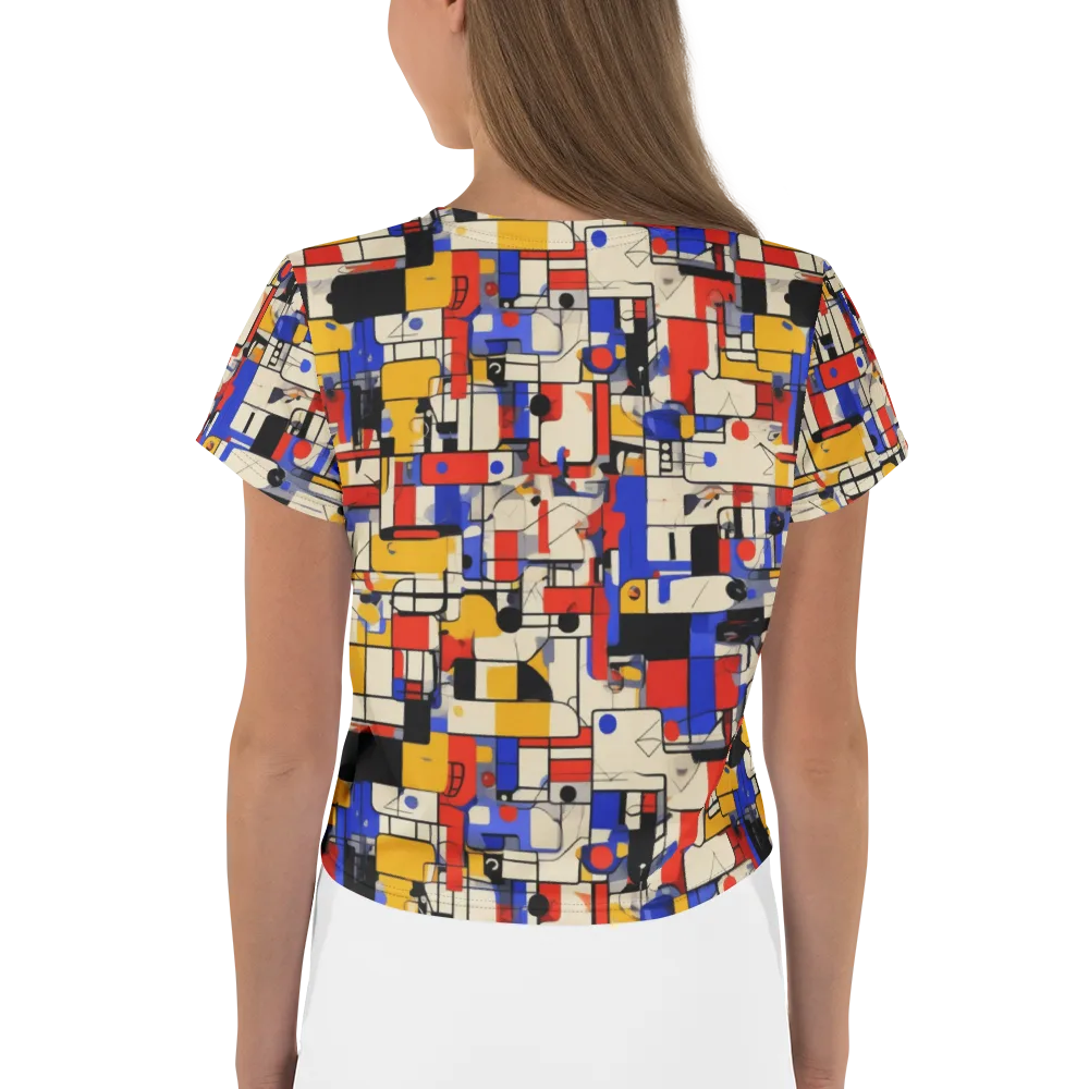 Cobalt Bauhaus on Crop Tee — Back