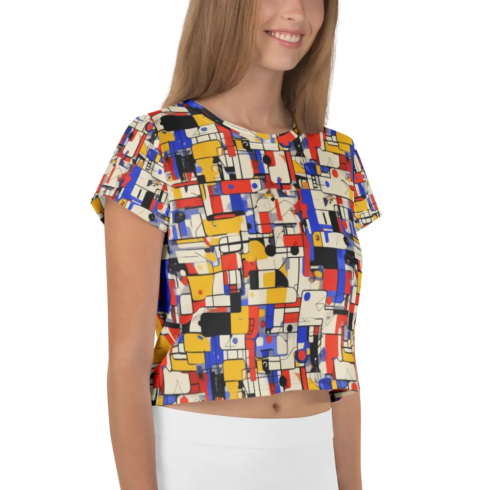 Cobalt Bauhaus on Crop Tee — Right