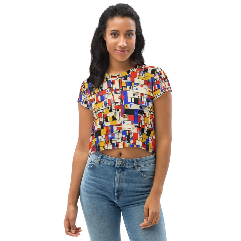 Cobalt Bauhaus on Crop Tee — Front