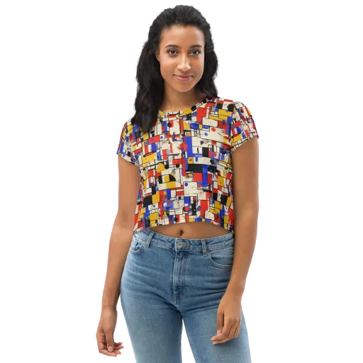 Cobalt Bauhaus on a Crop Tee